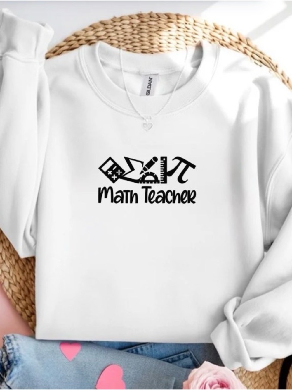 Math Teacher Sweatshirt Funny Math Symbols Crewneck Teacher Gift